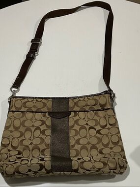 Coach Brown Signature Canvas Crossbody Bag